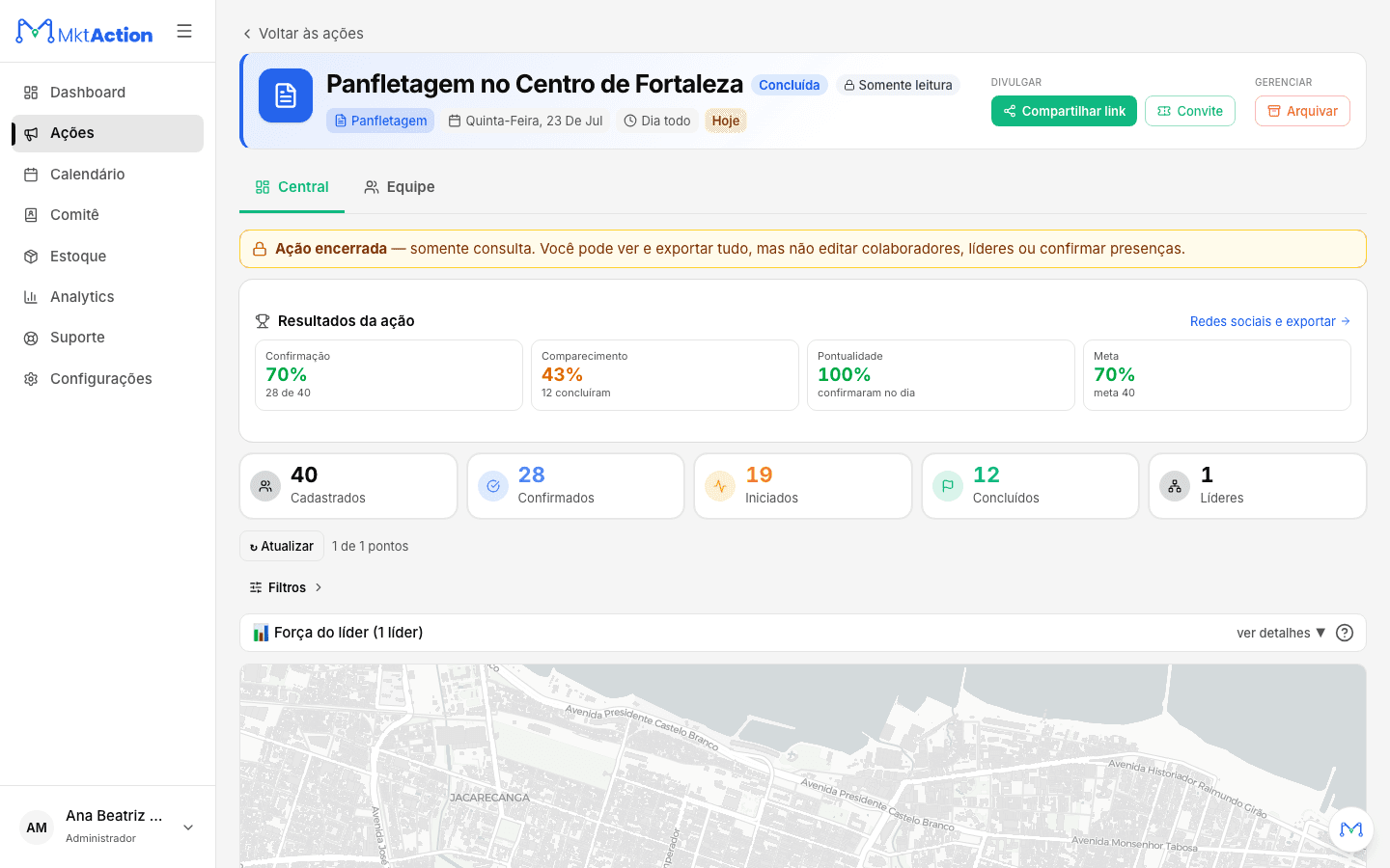 Mapa ao vivo